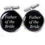 Father of the Bride Cufflinks Customize Name Date Wedding Men Cuff Links Personalized Keepsake Gift