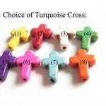Purple Turquoise Cross Ring..