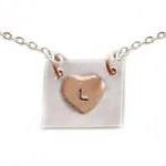 Copper Heart Square Initial..