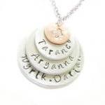 4 Hand Stamped Pendant 4 La..