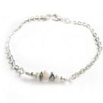 Gemstone Nugget Anklet Whit..