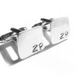 Square Hand Stamped Men Cuf..