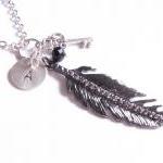 Crystal Leaf Initial Neckla..