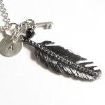 Crystal Leaf Initial Neckla..