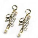 Leaf Earrings Lever Back Op..