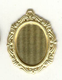 Brass Pendant 40x30mm or 25x18mm Oval Picture Frame Setting for Cabochon Cameo Jewelry Findings setting