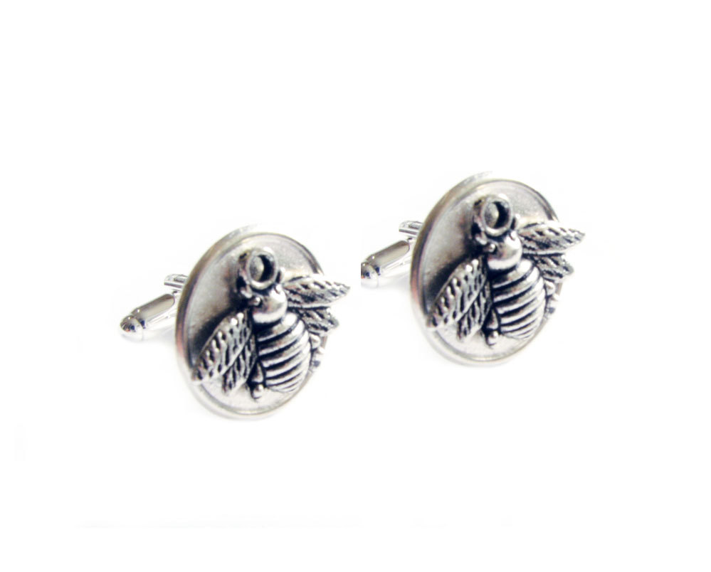 Bee Men Cufflinks gift for him guys Wedding cuff links
