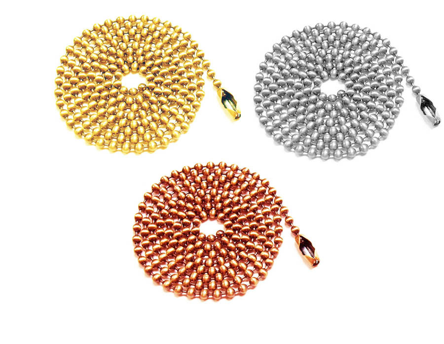 Qty 10 Ball Chain 18 inches jewelry supply findings 2.4mm connector Aluminum Brass Copper chains
