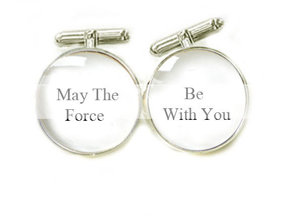 Men Cufflinks May the force be with you personalized keepsake gift for him guys Wedding father cuff links