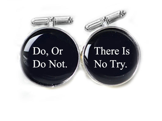 Do or Do not Cufflinks Do, Or Do Not. There Is No Try Star War Personalized gift guy cuff links