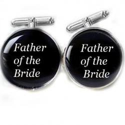 Father of the Bride Cufflinks Customize Name Date Wedding Men Cuff Links Personalized Keepsake Gift