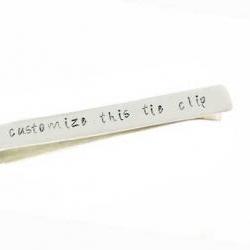 Tie Bar Tie Clip Personalized Groomsman Men Gift Keepsake Father