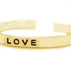 Brass Cuff Bracelet Custom Hand stamped Love Custom Personalized brass handstamped Jewelry