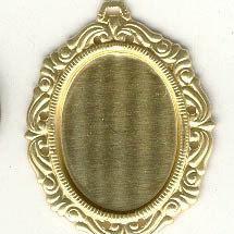 Brass Pendant 40x30mm or 25x18mm  Oval Picture Frame Setting for Cabochon Cameo Jewelry Findings setting