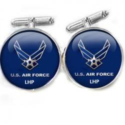 Blue Air Force Cufflinks personalized keepsake gift for him guys men father Initial cuff links