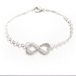 Wire Wrapped nfinity Anklet Bracelet Knot Silver Plated Chain Hammered Jewelry wear two side