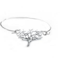 Silver Tree Bracelet Silver Wire Cuff Bangle Wire Wrapped Jewelry