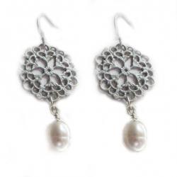 Filigree Earrings Sterling Silver Dangle Jewelry wedding birthday graduation
